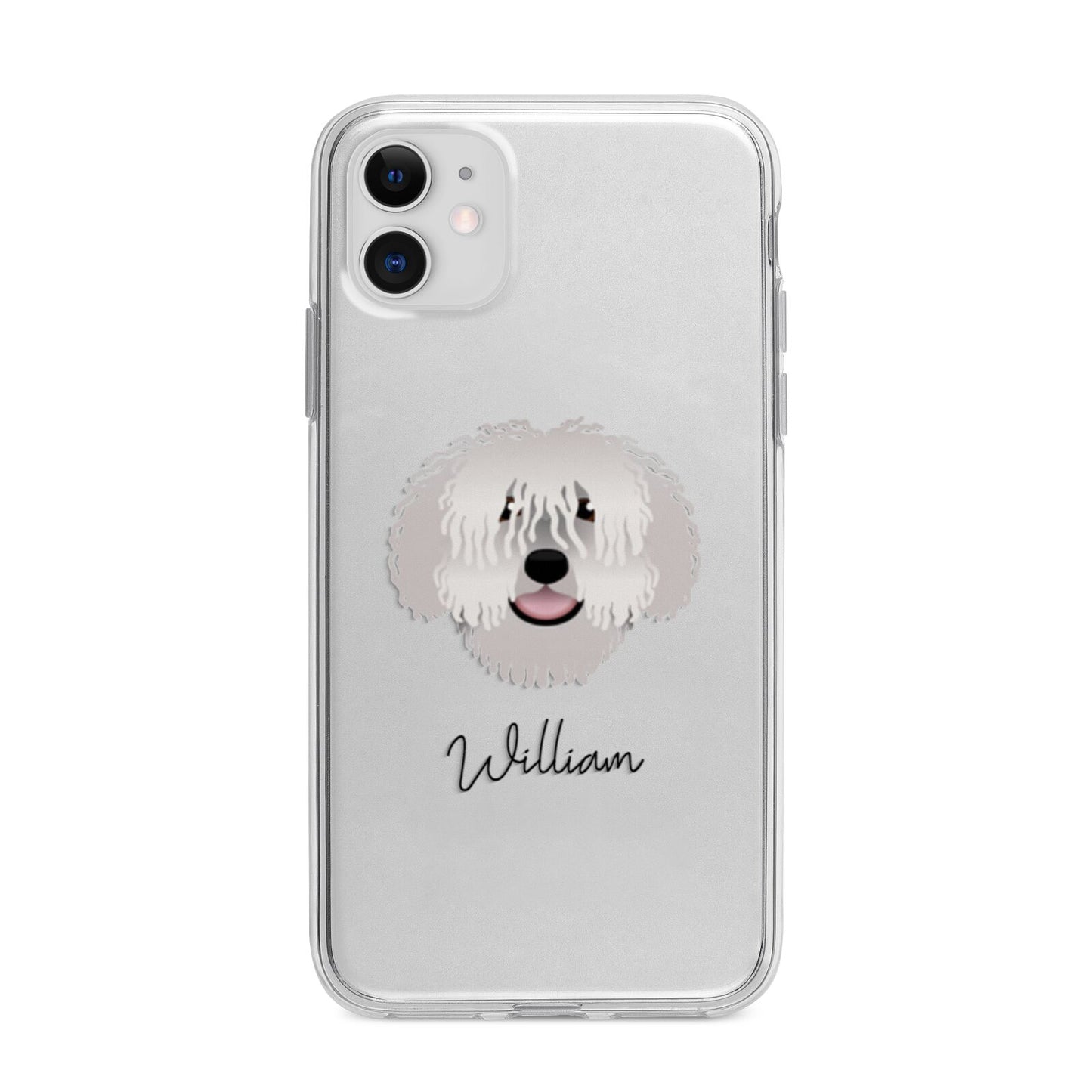Spanish Water Dog Personalised Apple iPhone 11 in White with Bumper Case