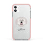 Spanish Water Dog Personalised Apple iPhone 11 in White with Pink Impact Case