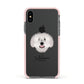Spanish Water Dog Personalised Apple iPhone Xs Impact Case Pink Edge on Black Phone