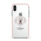 Spanish Water Dog Personalised Apple iPhone Xs Impact Case Pink Edge on Silver Phone