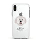 Spanish Water Dog Personalised Apple iPhone Xs Impact Case White Edge on Silver Phone