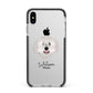 Spanish Water Dog Personalised Apple iPhone Xs Max Impact Case Black Edge on Silver Phone
