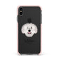Spanish Water Dog Personalised Apple iPhone Xs Max Impact Case Pink Edge on Black Phone