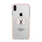 Spanish Water Dog Personalised Apple iPhone Xs Max Impact Case Pink Edge on Silver Phone