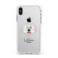 Spanish Water Dog Personalised Apple iPhone Xs Max Impact Case White Edge on Silver Phone
