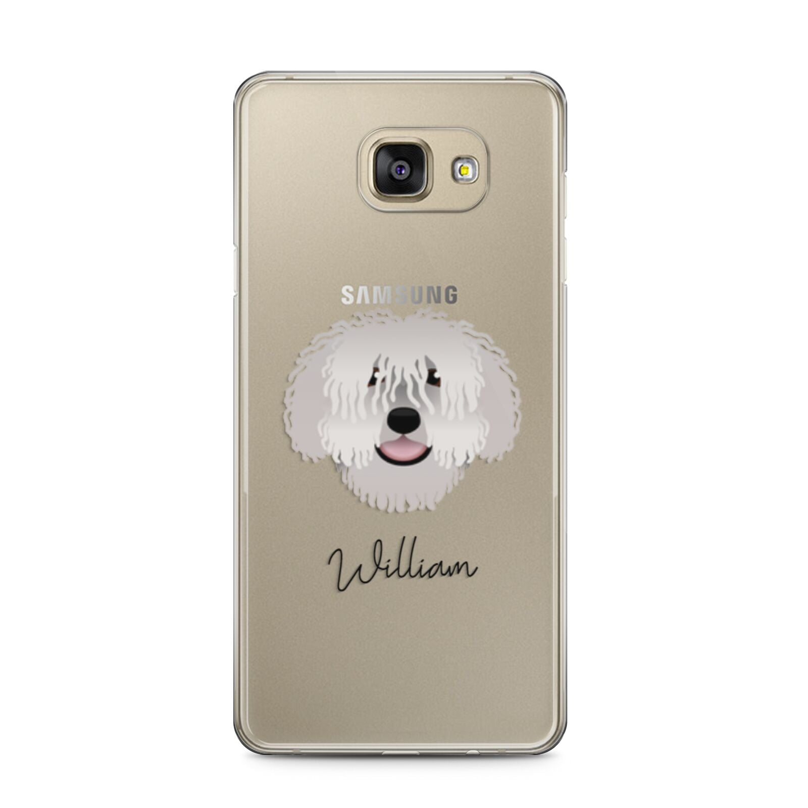 Spanish Water Dog Personalised Samsung Galaxy A5 2016 Case on gold phone