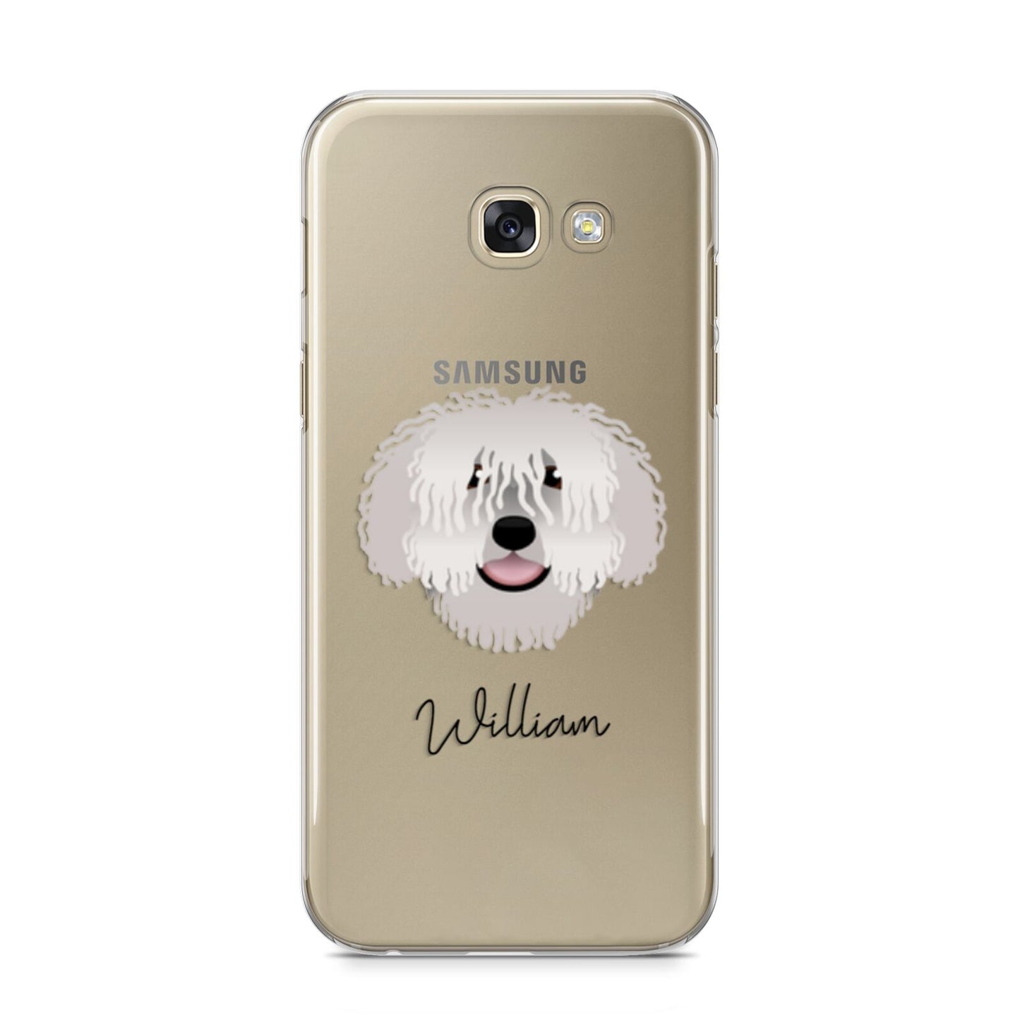 Spanish Water Dog Personalised Samsung Galaxy A5 2017 Case on gold phone
