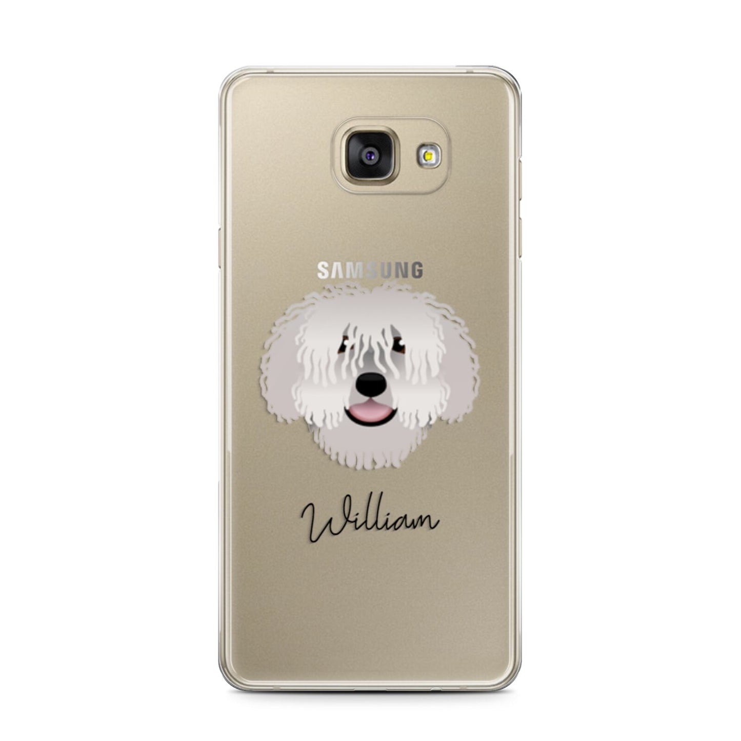 Spanish Water Dog Personalised Samsung Galaxy A7 2016 Case on gold phone