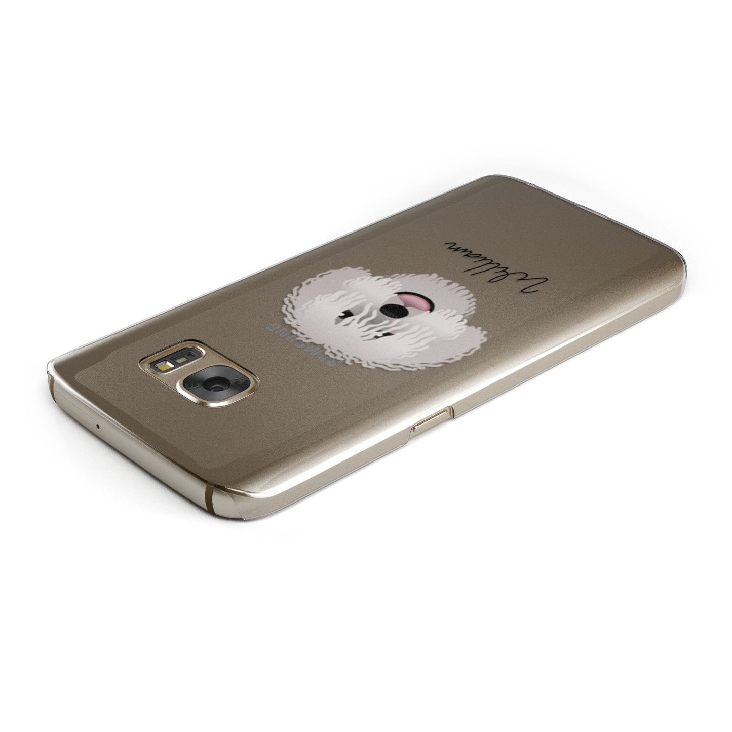 Spanish Water Dog Personalised Samsung Galaxy Case Top Cutout