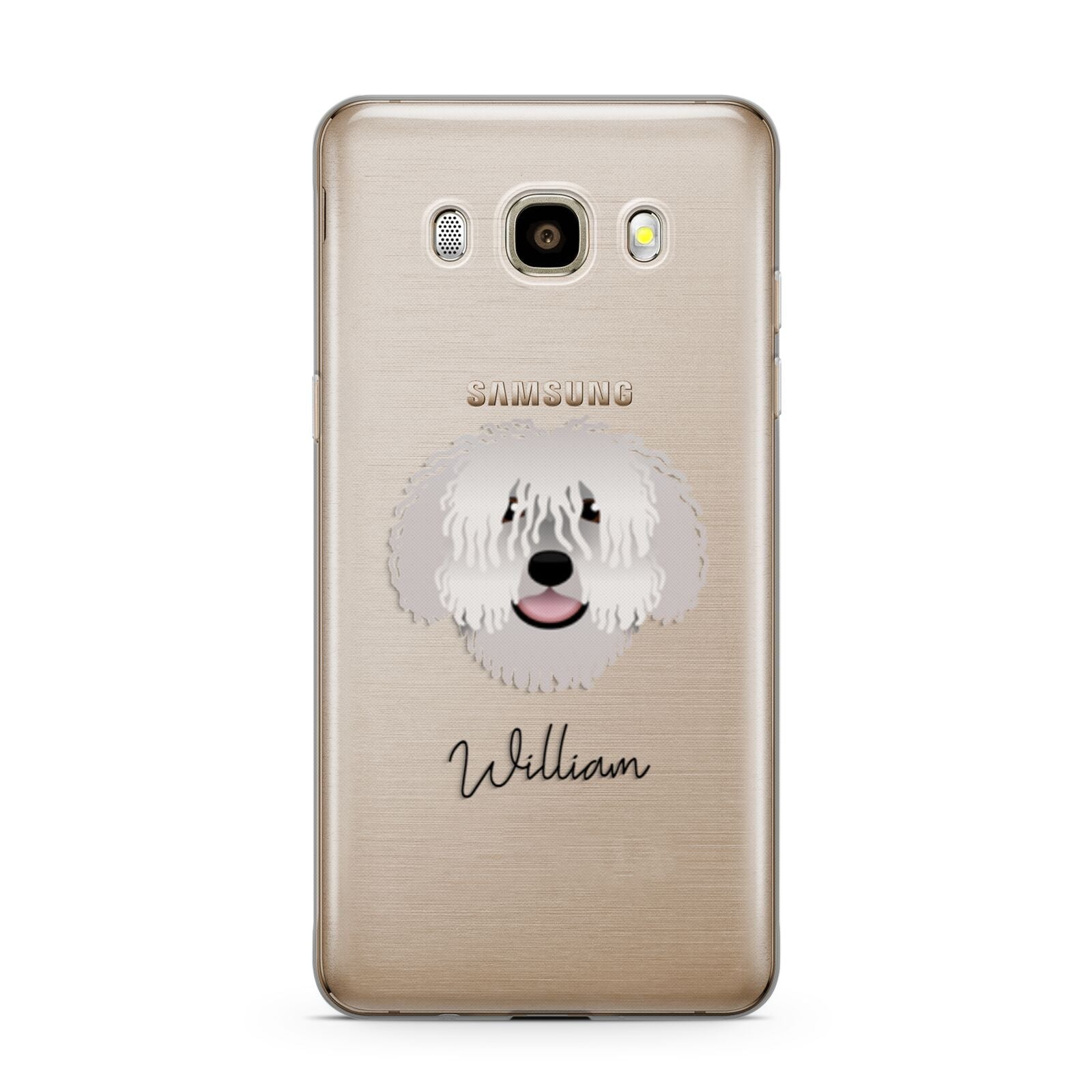 Spanish Water Dog Personalised Samsung Galaxy J7 2016 Case on gold phone