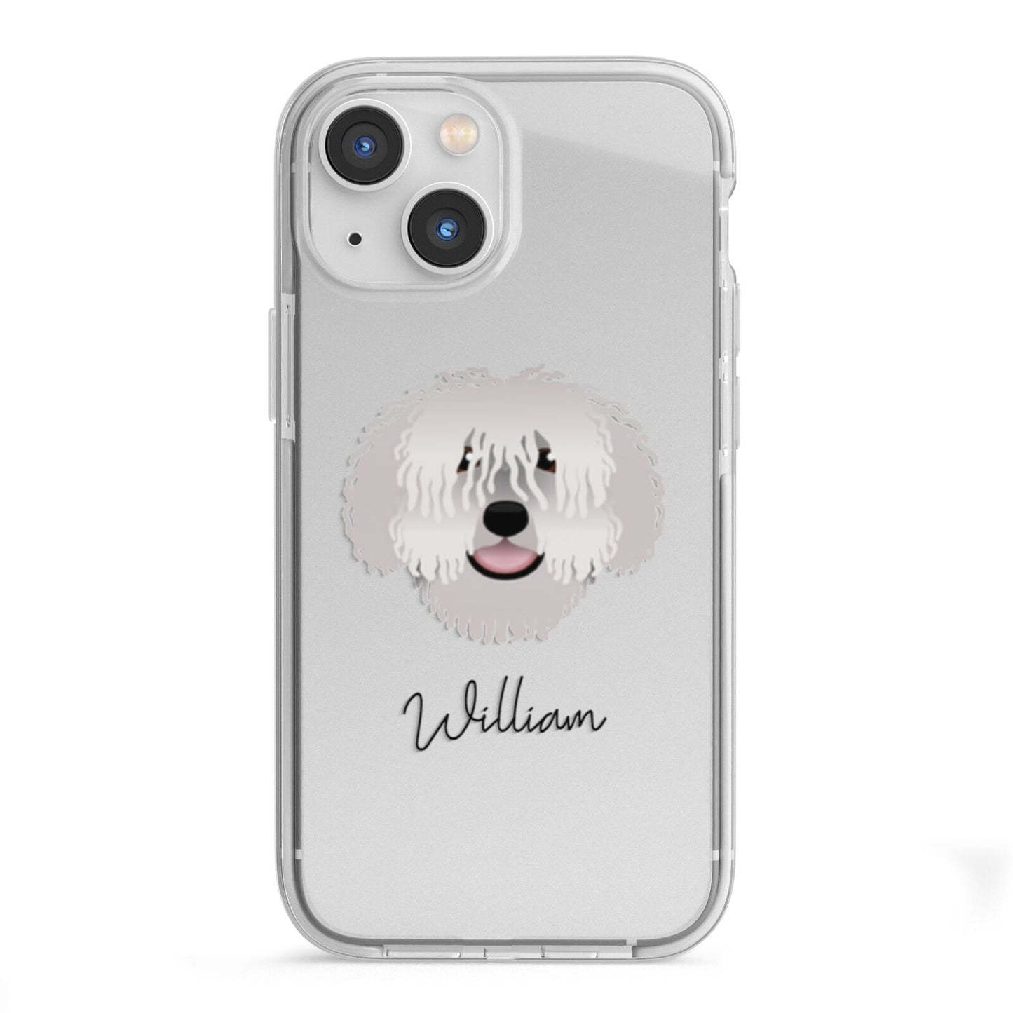 Spanish Water Dog Personalised iPhone 13 Mini TPU Impact Case with White Edges