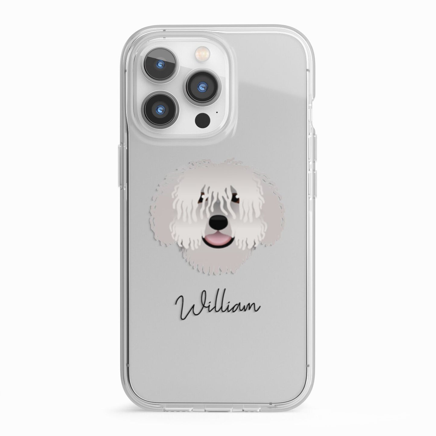 Spanish Water Dog Personalised iPhone 13 Pro TPU Impact Case with White Edges