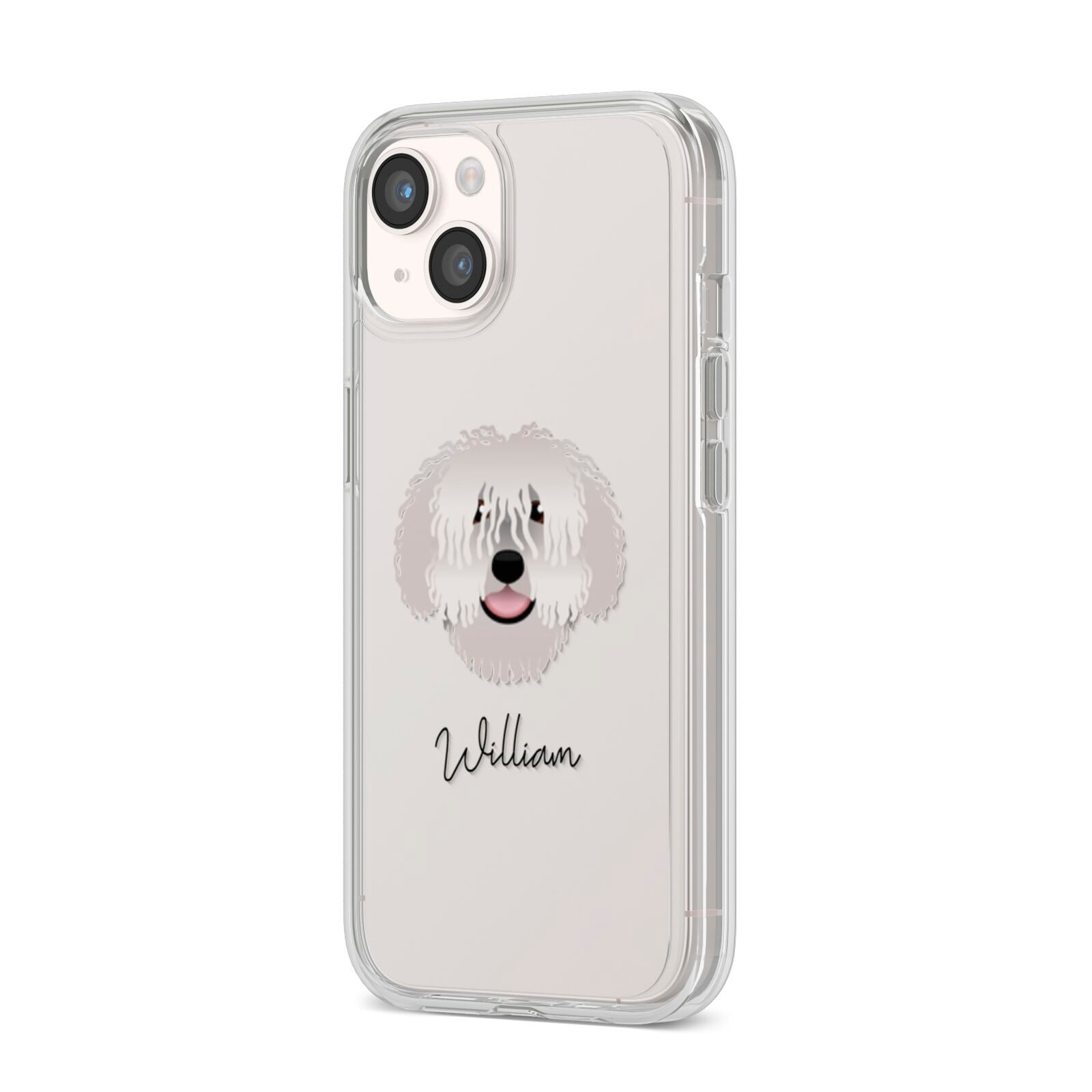 Spanish Water Dog Personalised iPhone 14 Clear Tough Case Starlight Angled Image