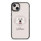 Spanish Water Dog Personalised iPhone 14 Plus Black Impact Case on Silver phone