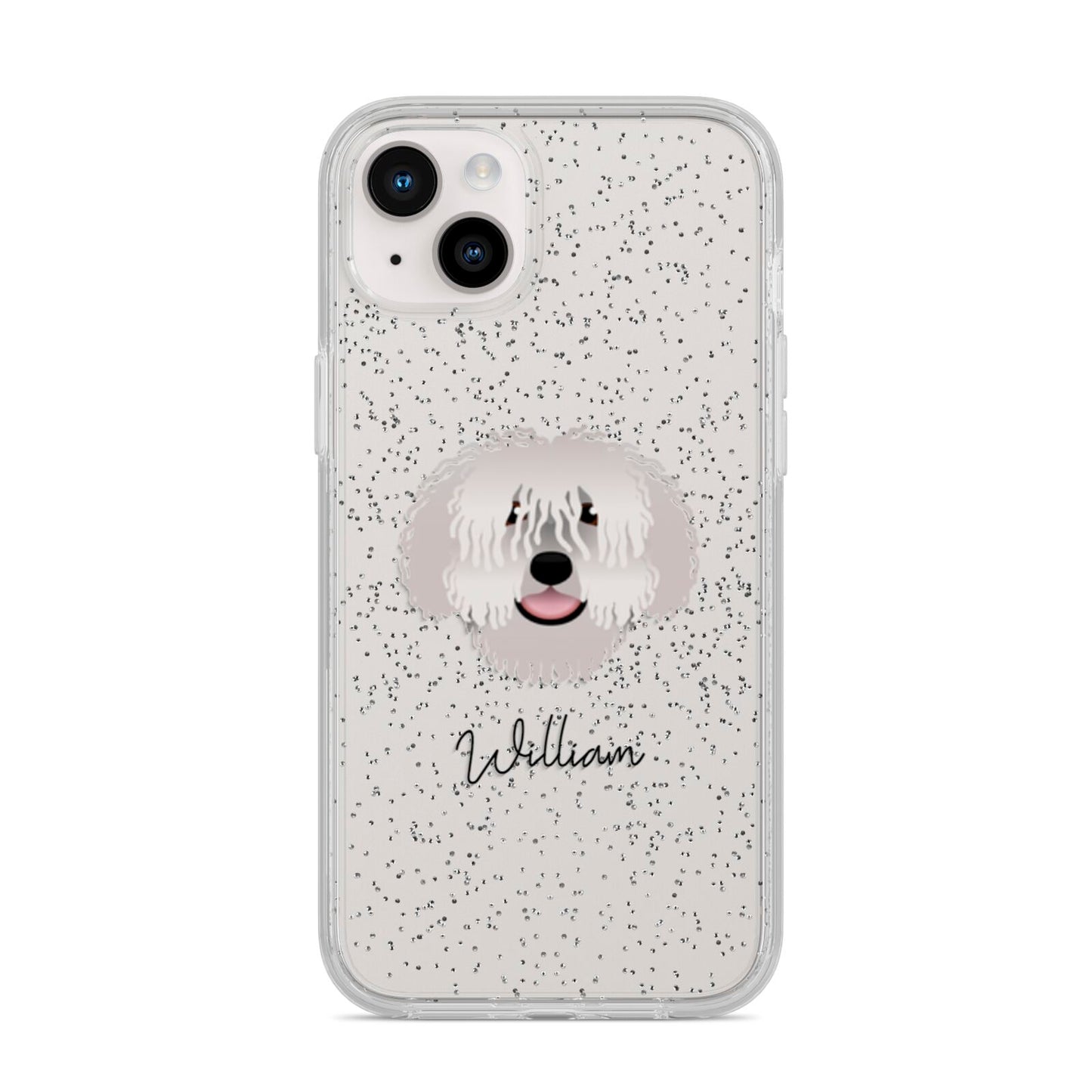 Spanish Water Dog Personalised iPhone 14 Plus Glitter Tough Case Starlight