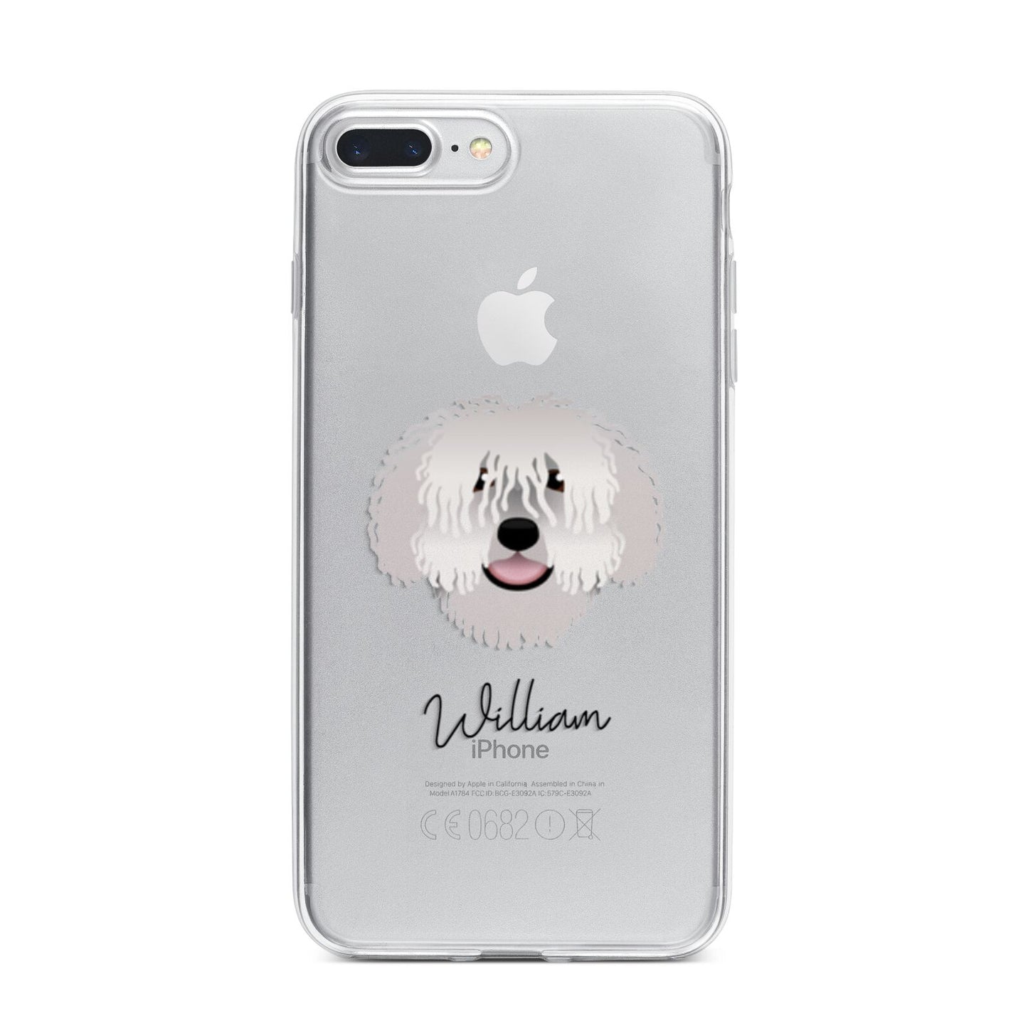 Spanish Water Dog Personalised iPhone 7 Plus Bumper Case on Silver iPhone