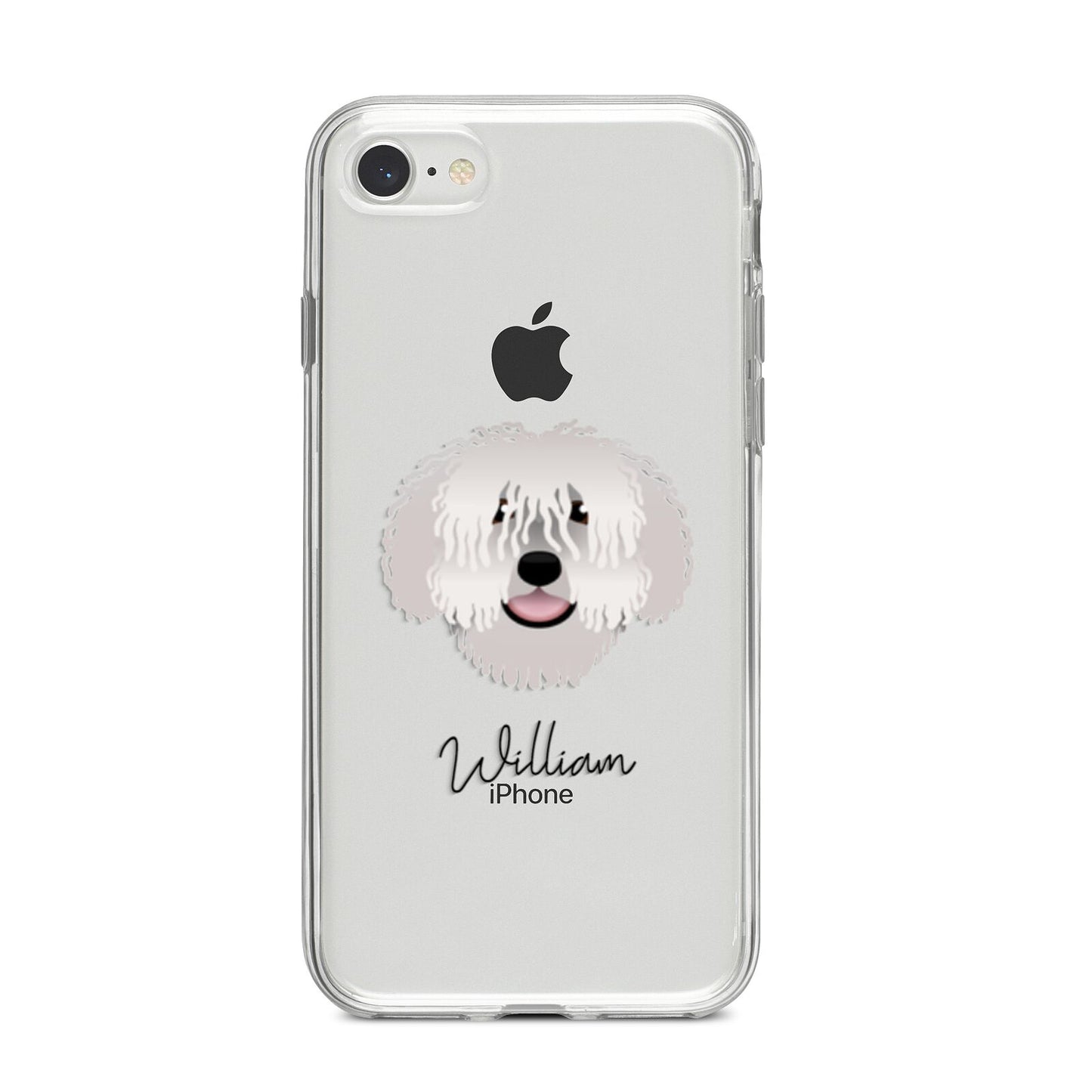 Spanish Water Dog Personalised iPhone 8 Bumper Case on Silver iPhone