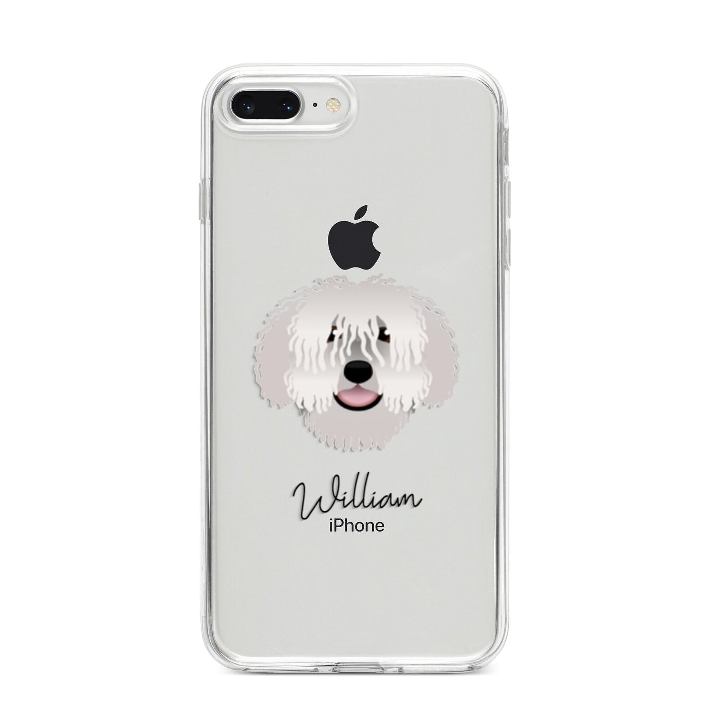 Spanish Water Dog Personalised iPhone 8 Plus Bumper Case on Silver iPhone