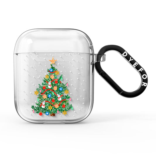 Sparkling Christmas Tree AirPods Clear Case