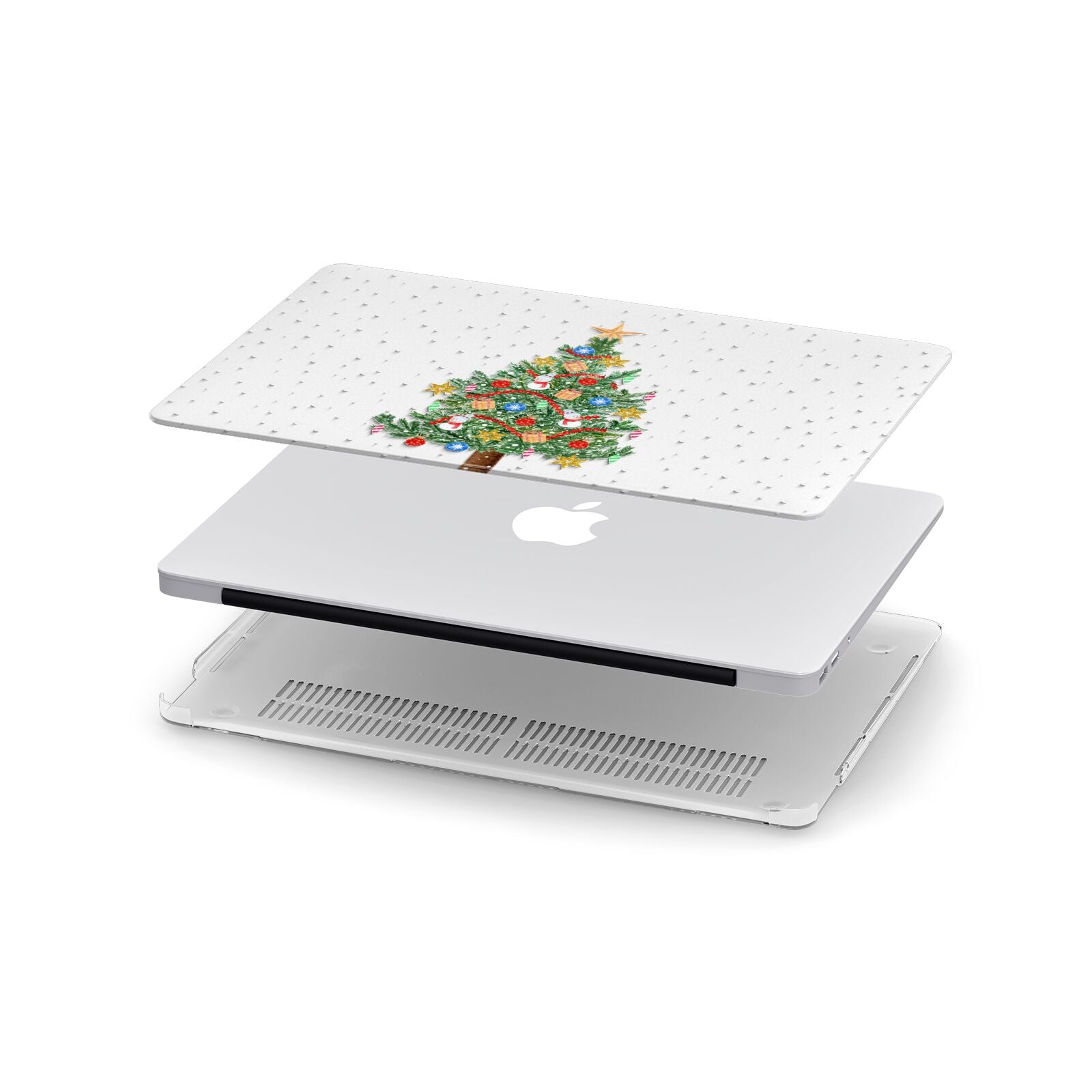 Sparkling Christmas Tree Apple MacBook Case in Detail
