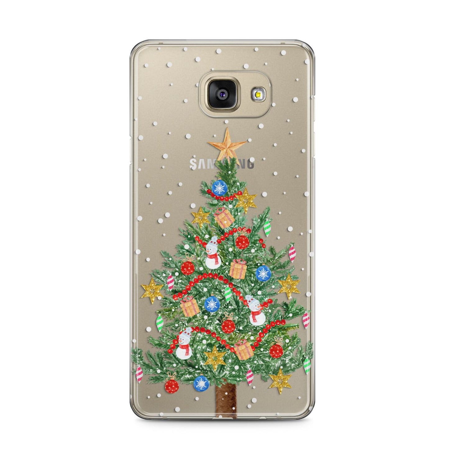 Sparkling Christmas Tree Samsung Galaxy A5 2016 Case on gold phone
