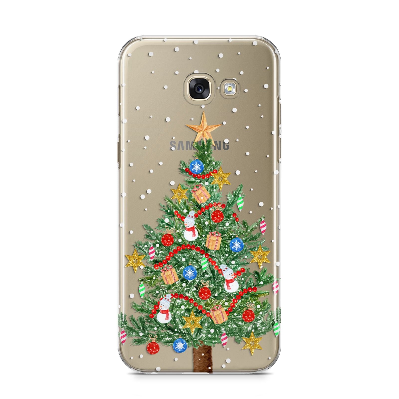 Sparkling Christmas Tree Samsung Galaxy A5 2017 Case on gold phone