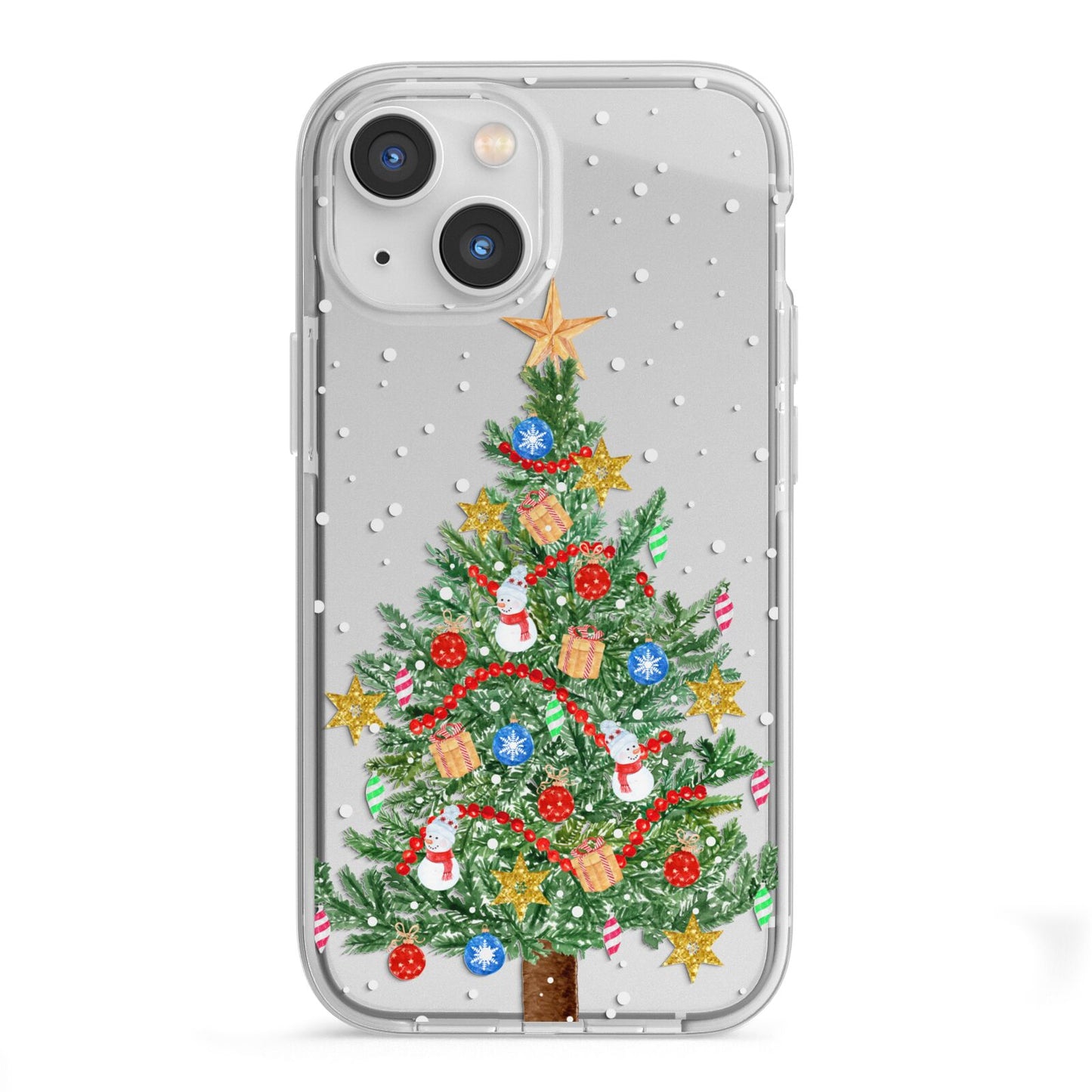 Sparkling Christmas Tree iPhone 13 Mini TPU Impact Case with White Edges