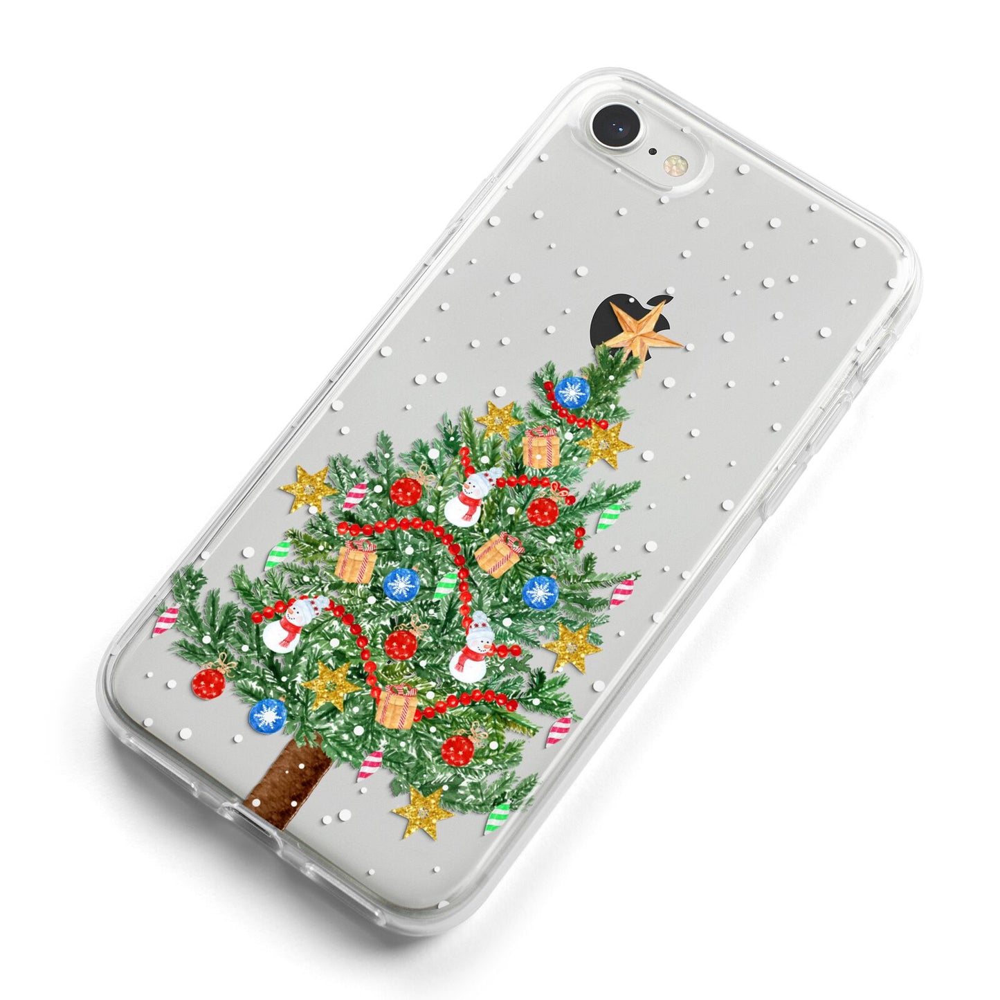 Sparkling Christmas Tree iPhone 8 Bumper Case on Silver iPhone Alternative Image