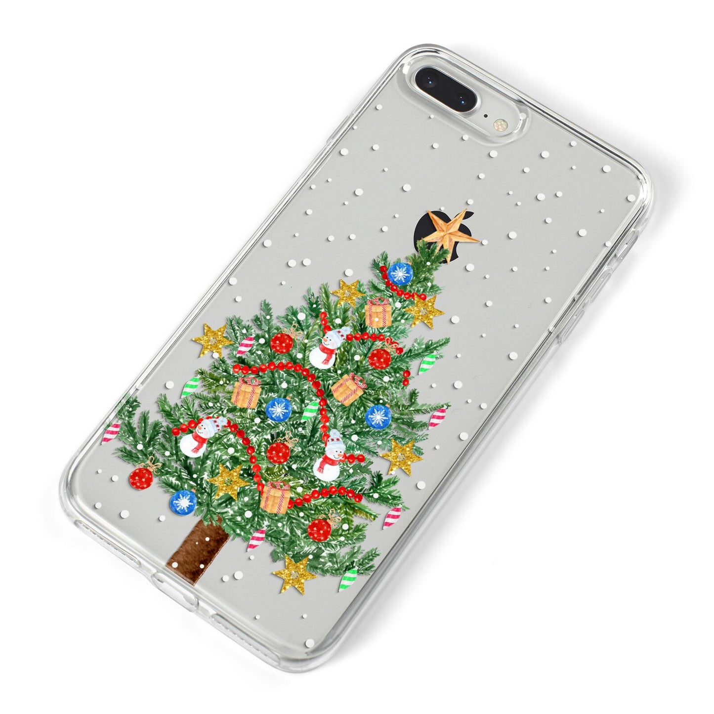 Sparkling Christmas Tree iPhone 8 Plus Bumper Case on Silver iPhone Alternative Image