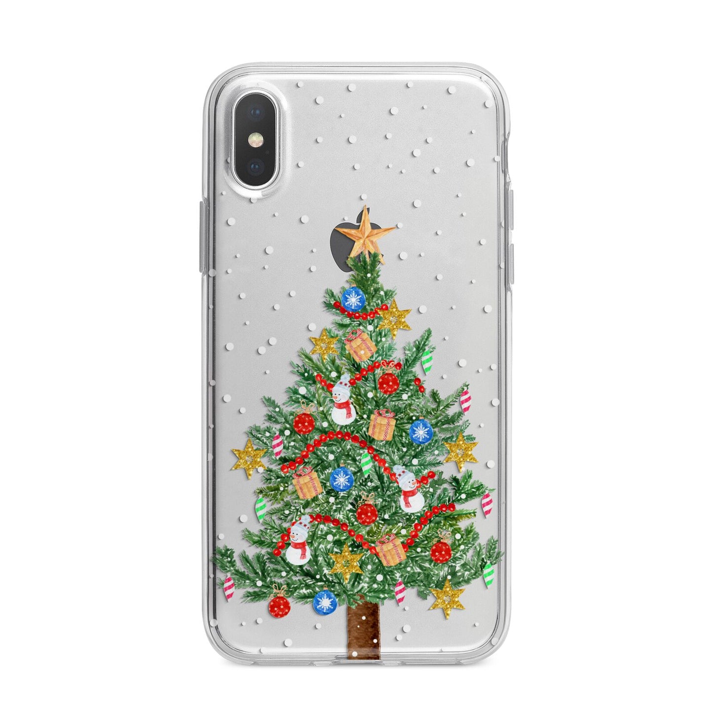 Sparkling Christmas Tree iPhone X Bumper Case on Silver iPhone Alternative Image 1