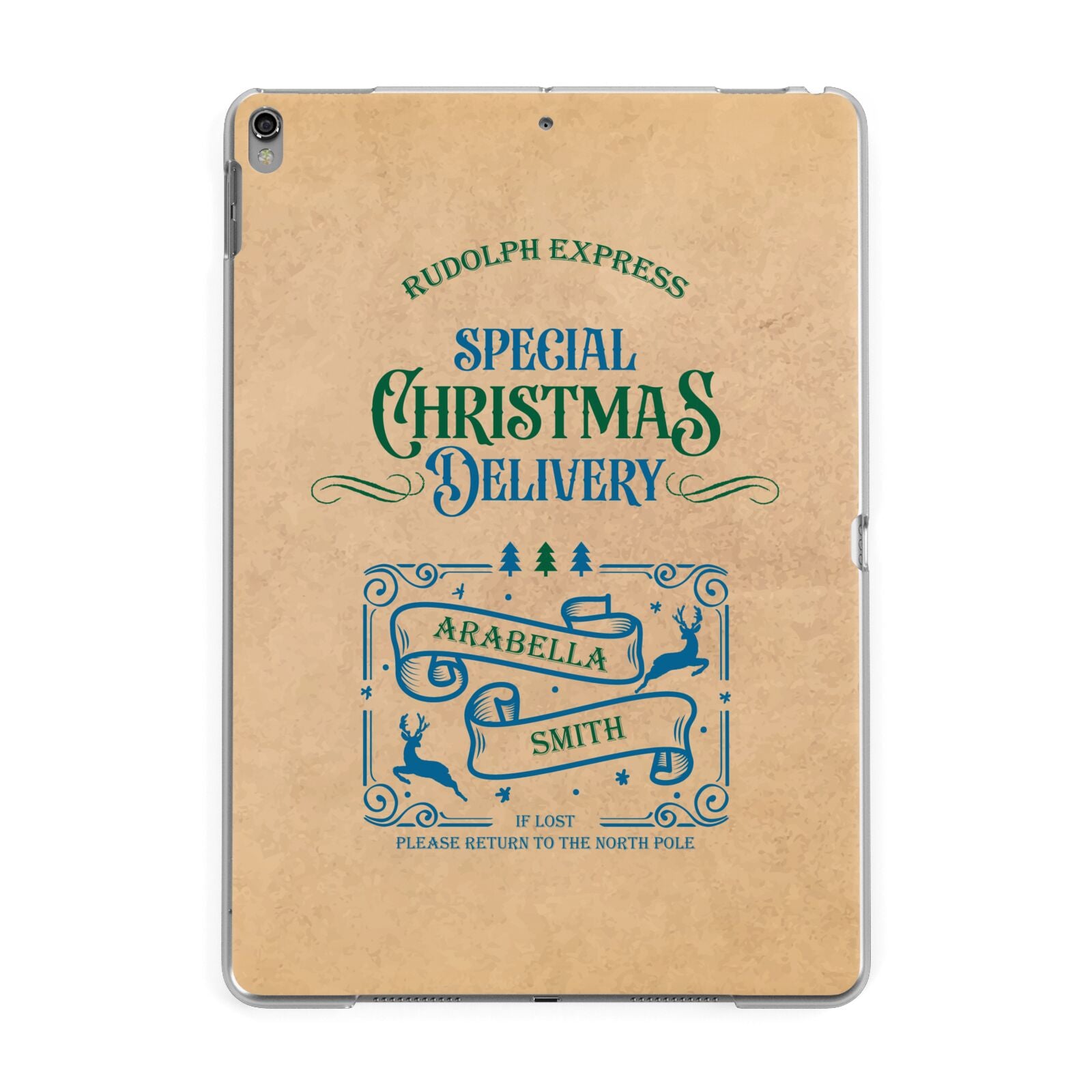Special Christmas Delivery Personalised Apple iPad Grey Case