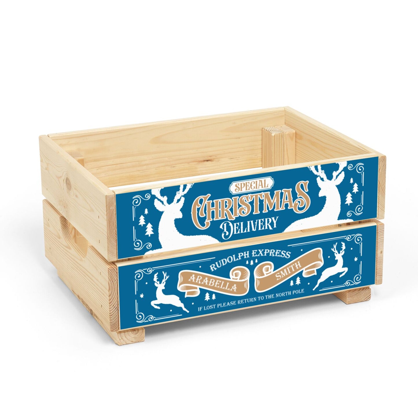 Special Christmas Delivery Personalised Christmas Eve Crate Box Back Image