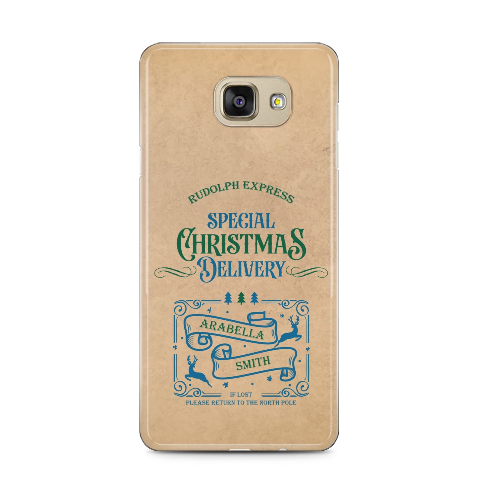 Special Christmas Delivery Personalised Samsung Galaxy A5 2016 Case on gold phone