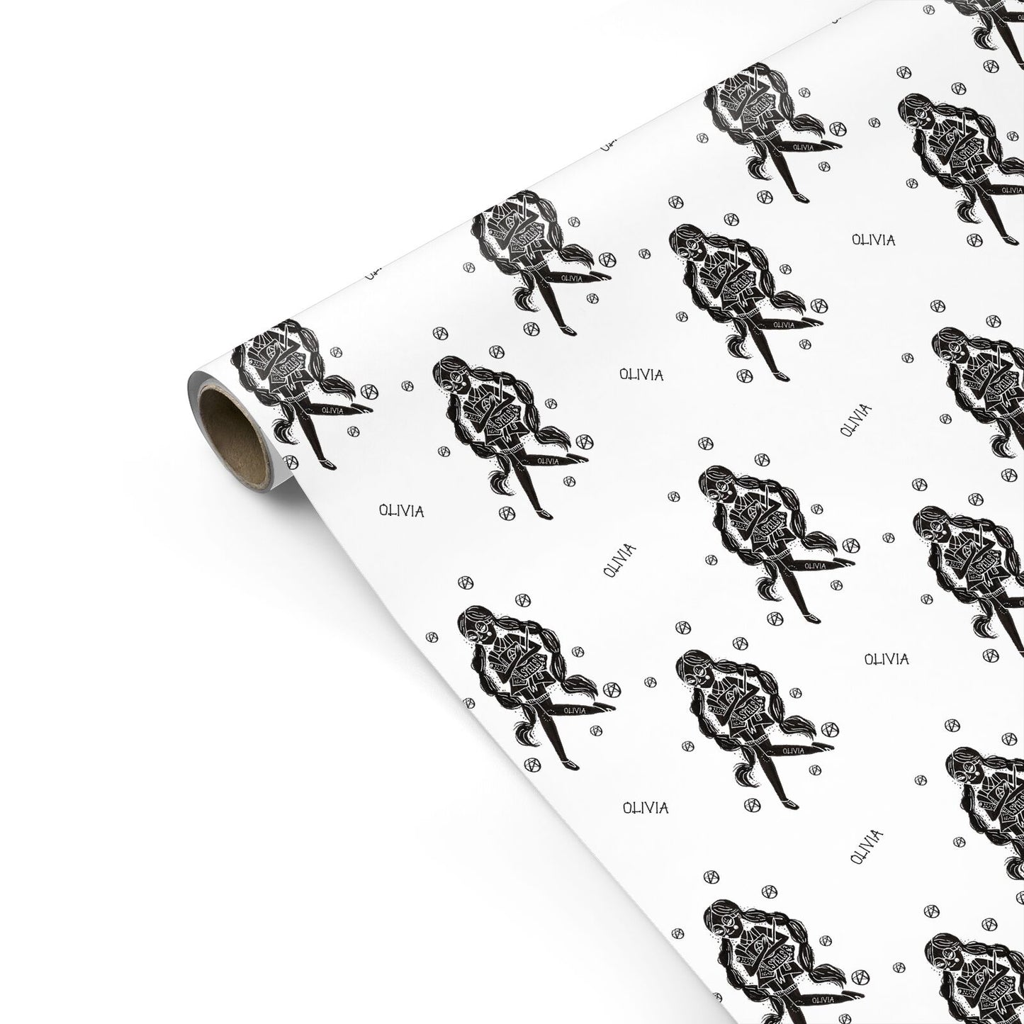 Spells Girl Halloween Personalised Personalised Gift Wrap
