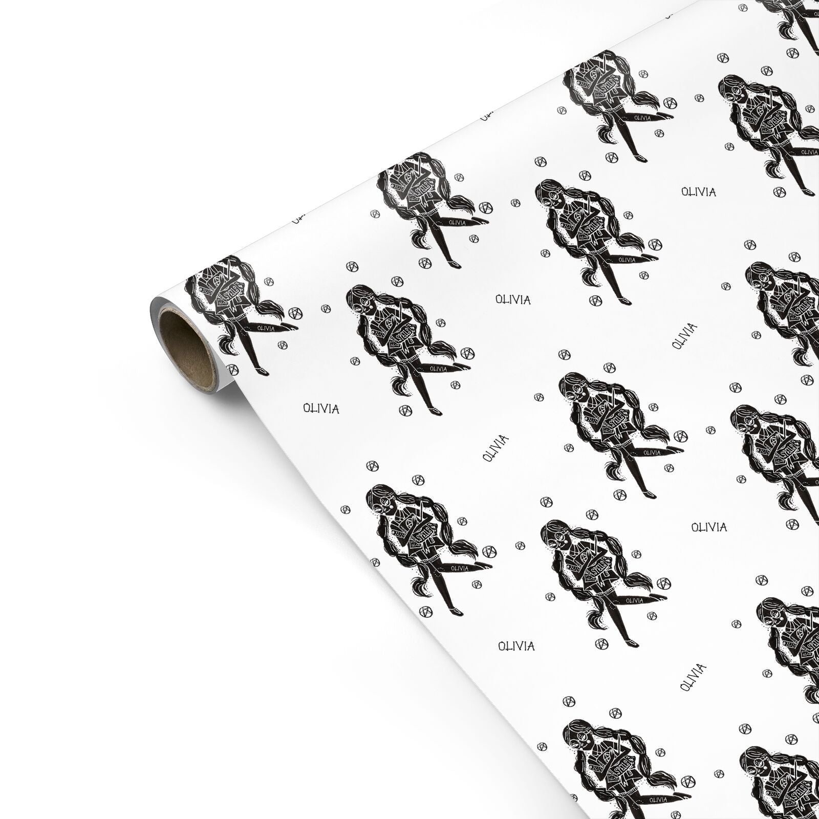 Spells Girl Halloween Personalised Personalised Gift Wrap