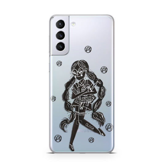 Spells Girl Halloween Personalised Samsung S21 Plus Phone Case