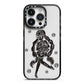 Spells Girl Halloween Personalised iPhone 14 Pro Black Impact Case on Silver phone