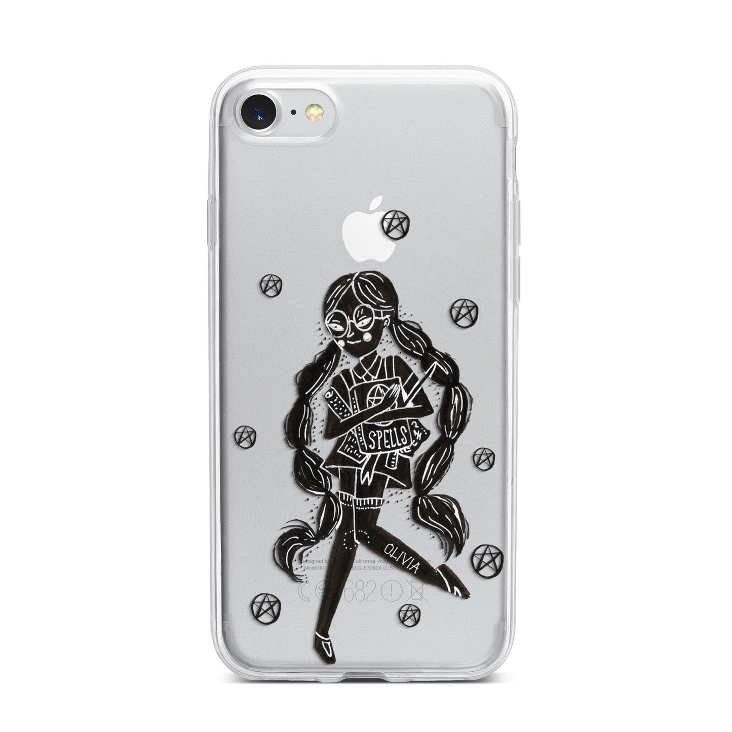 Spells Girl Halloween Personalised iPhone 7 Bumper Case on Silver iPhone