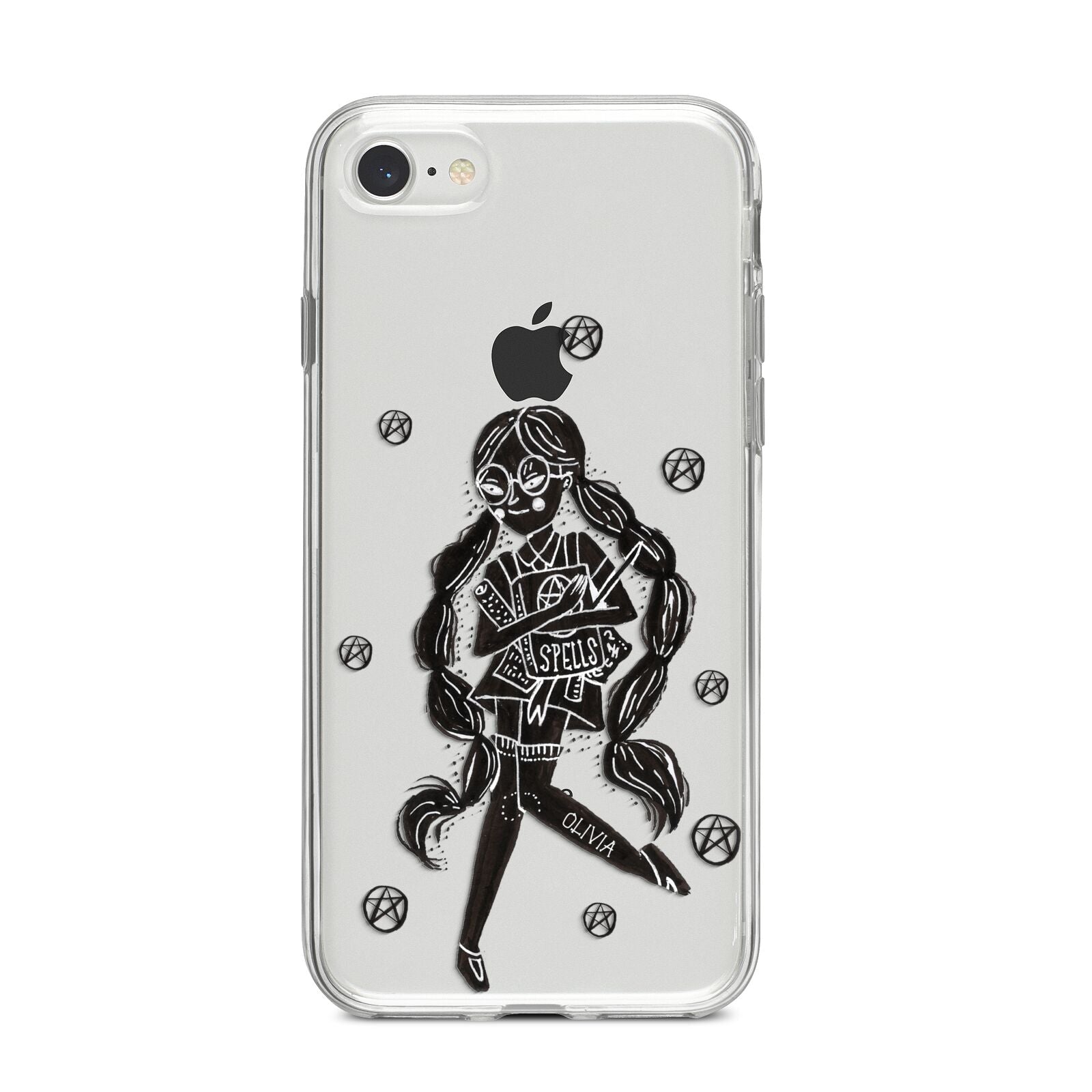 Spells Girl Halloween Personalised iPhone 8 Bumper Case on Silver iPhone