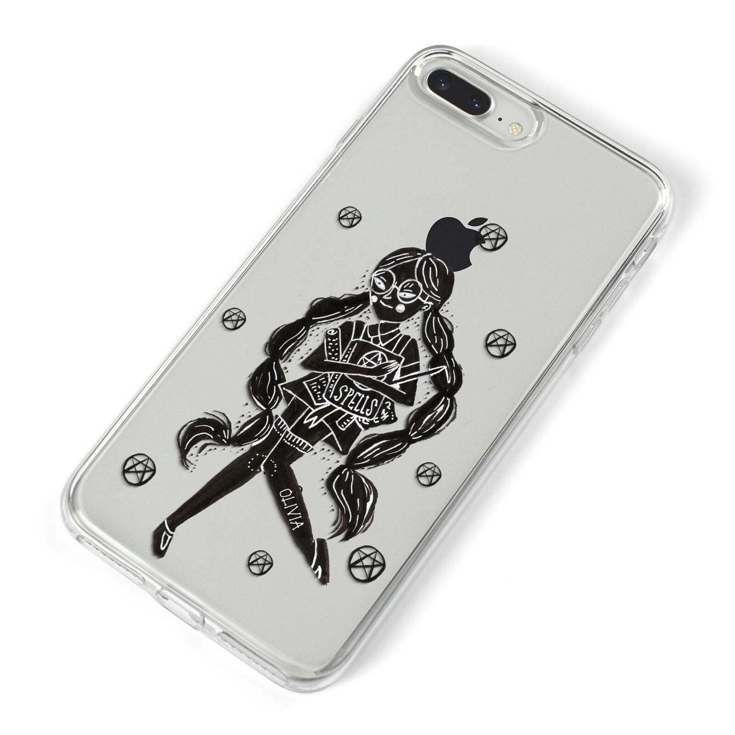 Spells Girl Halloween Personalised iPhone 8 Plus Bumper Case on Silver iPhone Alternative Image