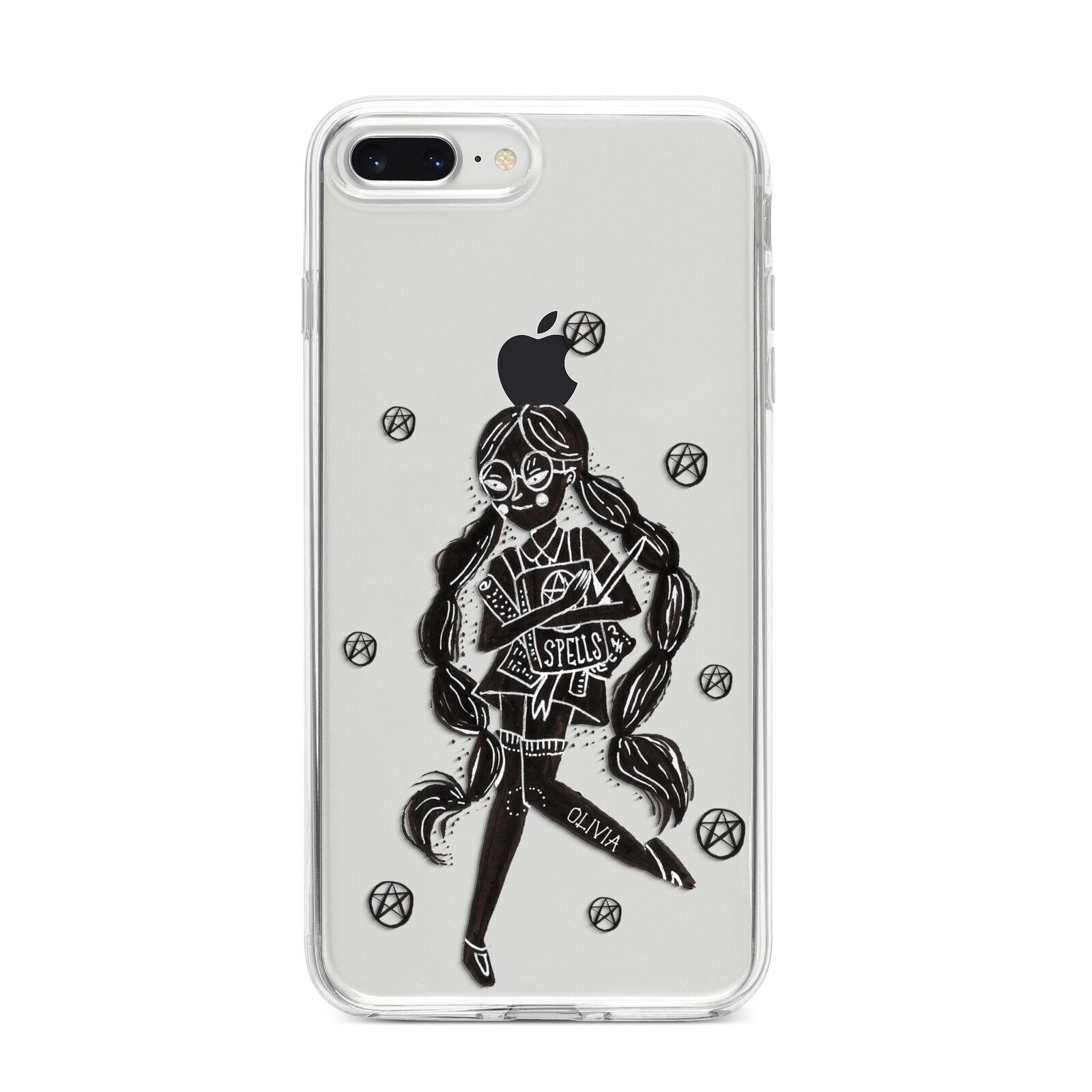 Spells Girl Halloween Personalised iPhone 8 Plus Bumper Case on Silver iPhone