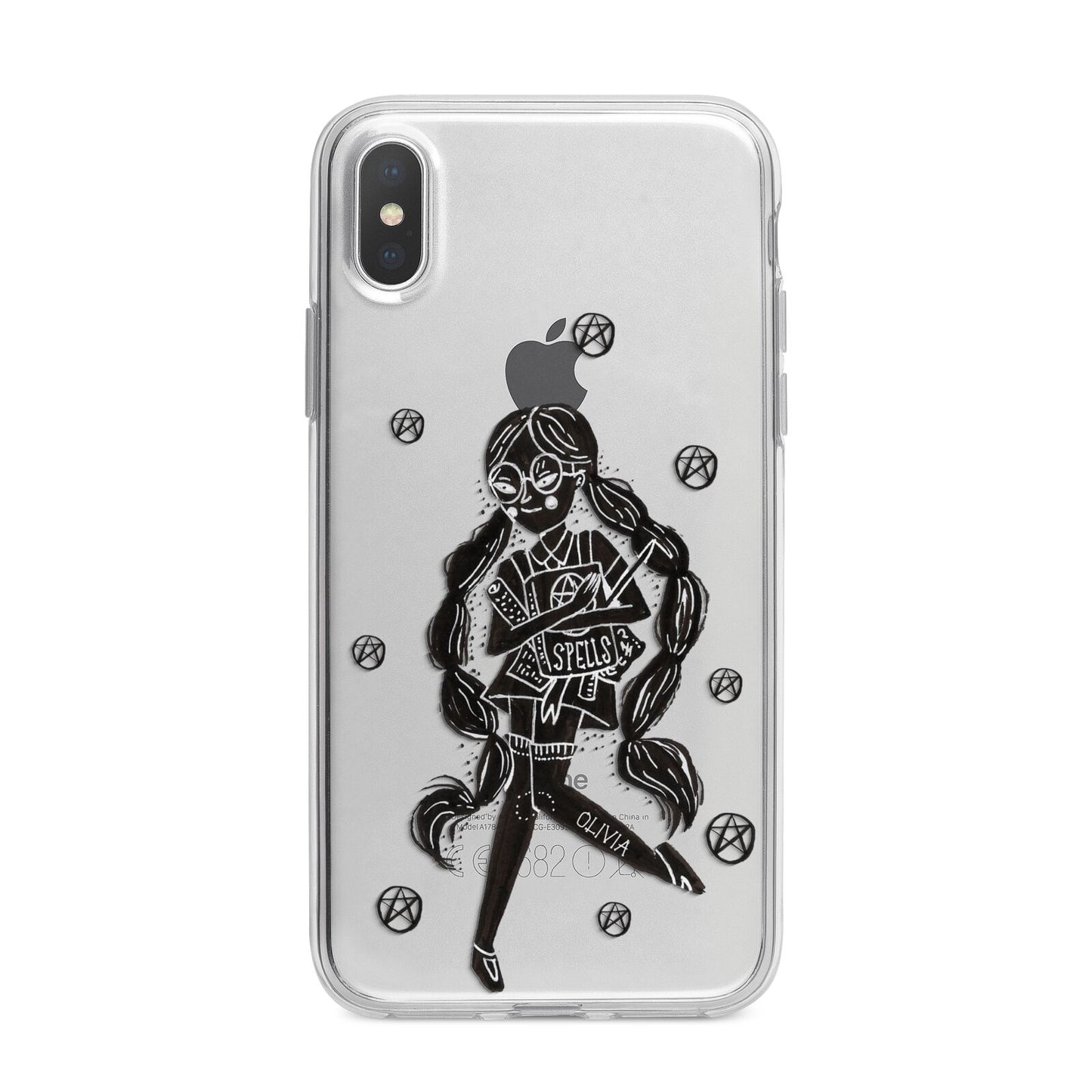 Spells Girl Halloween Personalised iPhone X Bumper Case on Silver iPhone Alternative Image 1