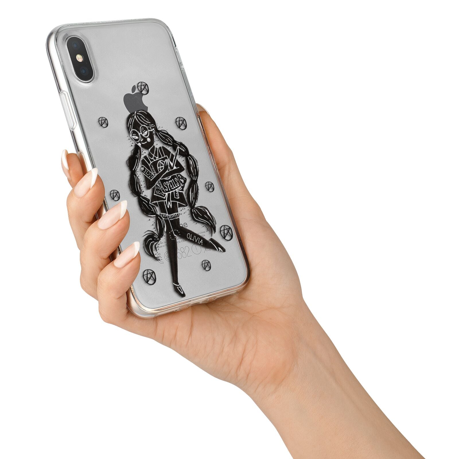 Spells Girl Halloween Personalised iPhone X Bumper Case on Silver iPhone Alternative Image 2