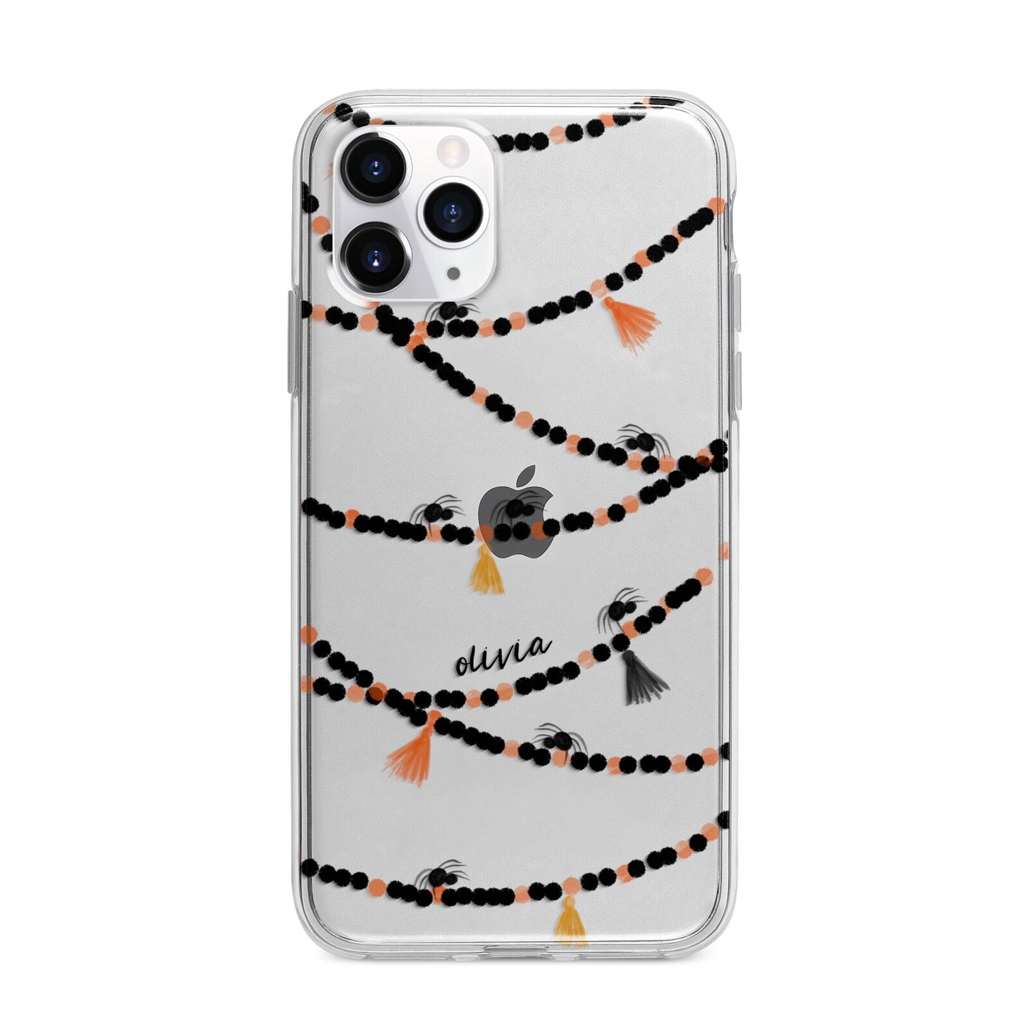 Spider Halloween Apple iPhone 11 Pro Max in Silver with Bumper Case