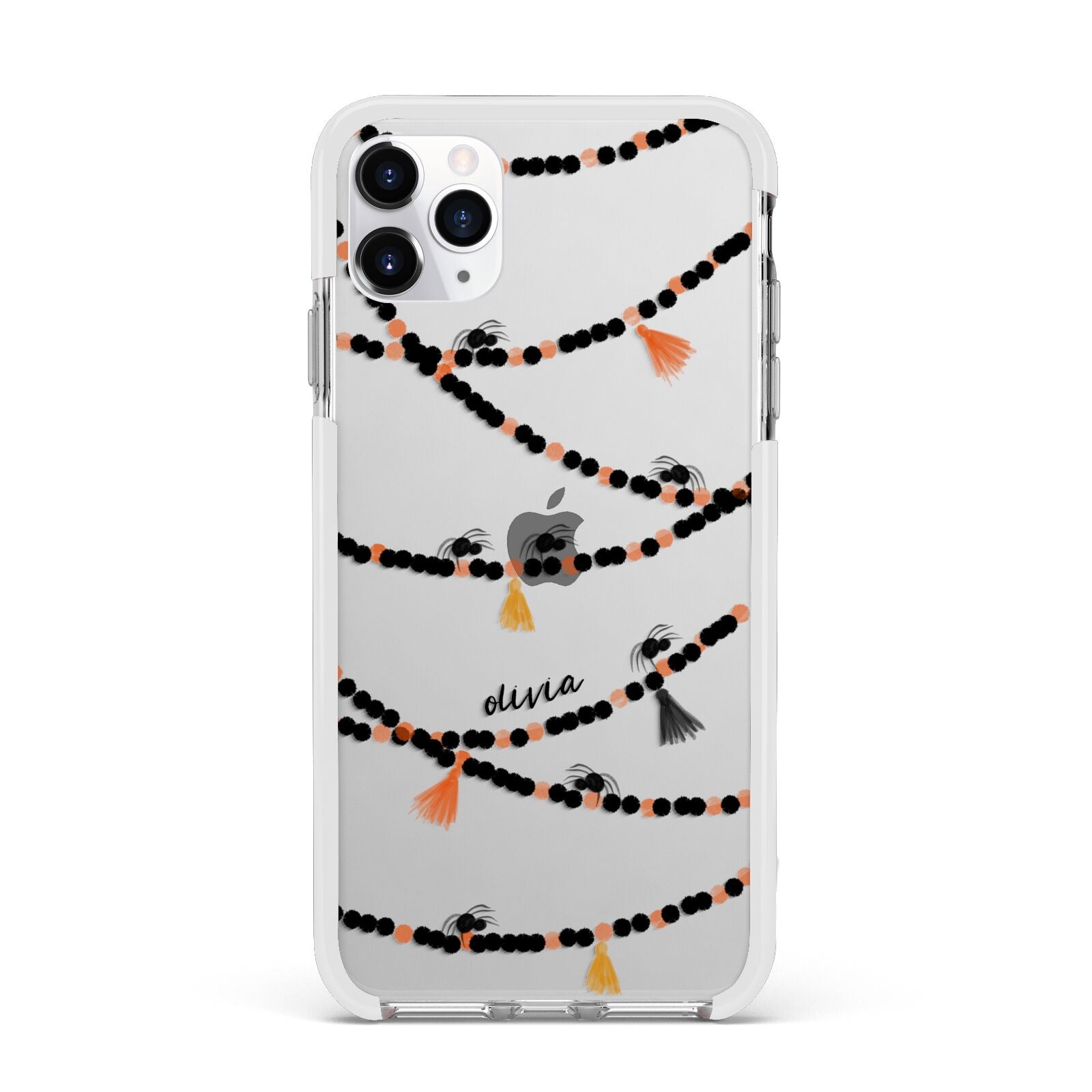 Spider Halloween Apple iPhone 11 Pro Max in Silver with White Impact Case