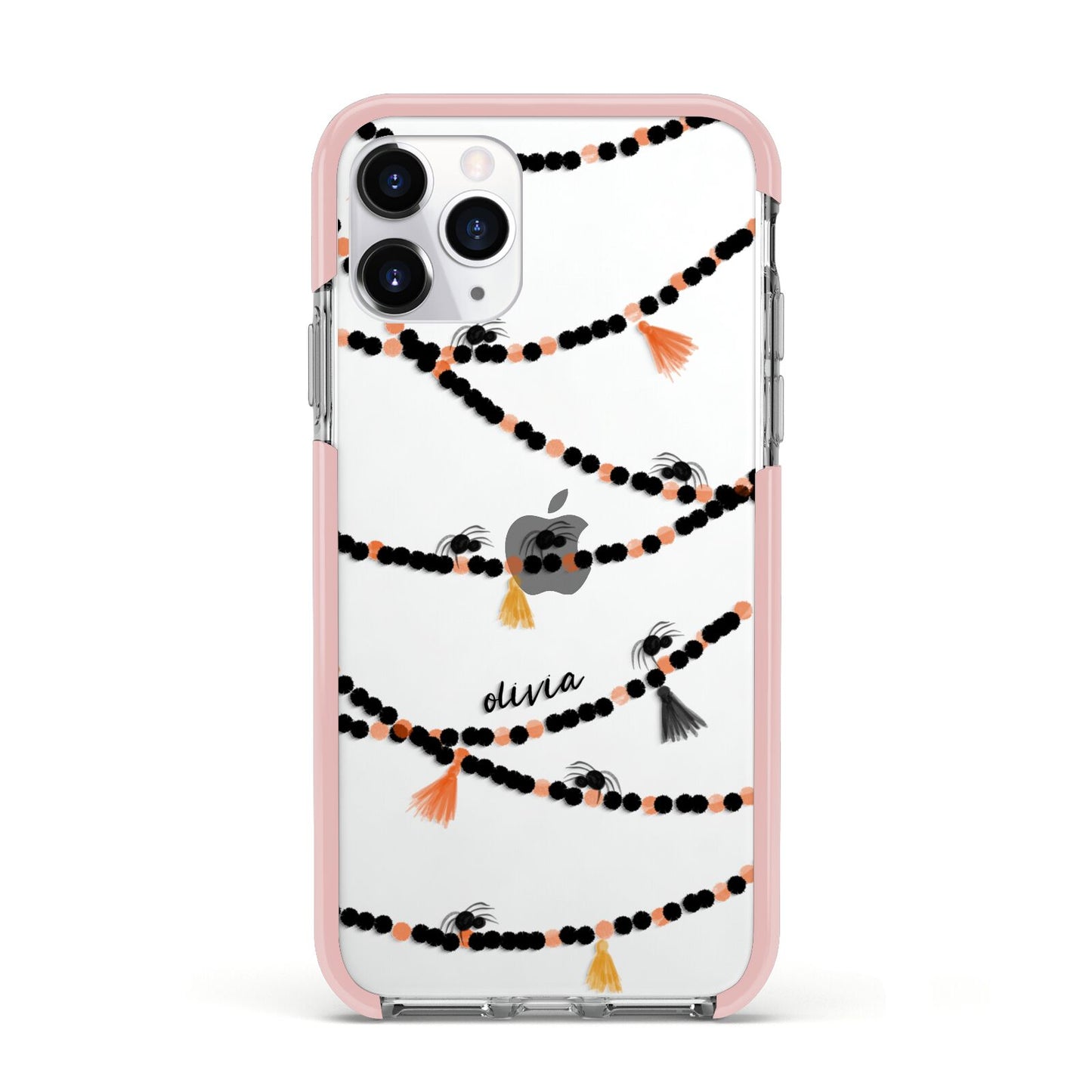 Spider Halloween Apple iPhone 11 Pro in Silver with Pink Impact Case
