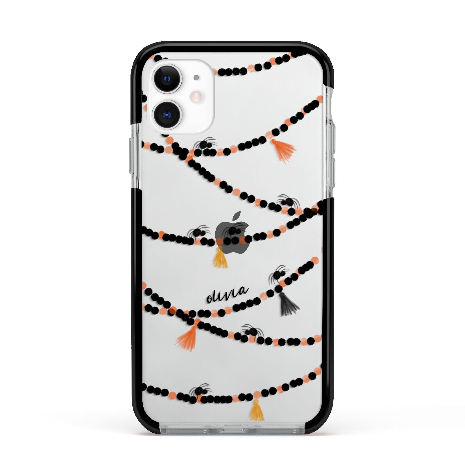Spider Halloween Apple iPhone 11 in White with Black Impact Case