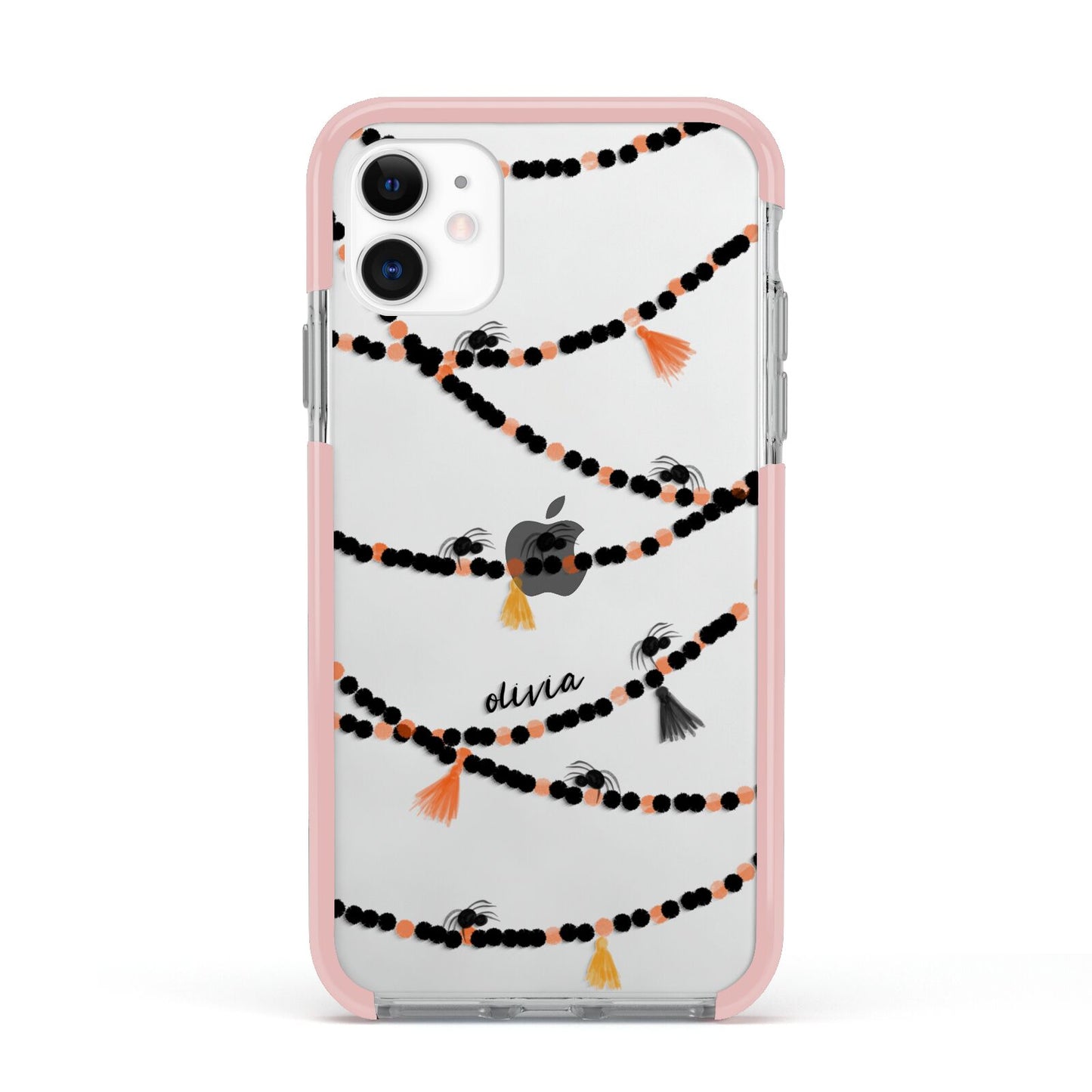 Spider Halloween Apple iPhone 11 in White with Pink Impact Case