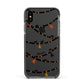 Spider Halloween Apple iPhone Xs Impact Case Black Edge on Black Phone