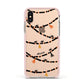 Spider Halloween Apple iPhone Xs Impact Case Pink Edge on Gold Phone